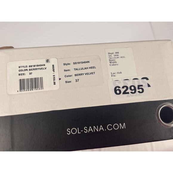 Sol Sana Tallulah Heel Shoes Womens Size 37 Berry Velvet Ankle Strap Block Heels - Picture 8 of 9